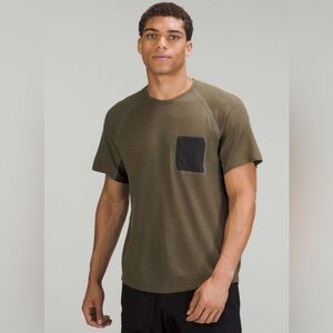 Mens Lululemon Ventilated Hiking Short Sleeve Shirt Emerald Green Size Large